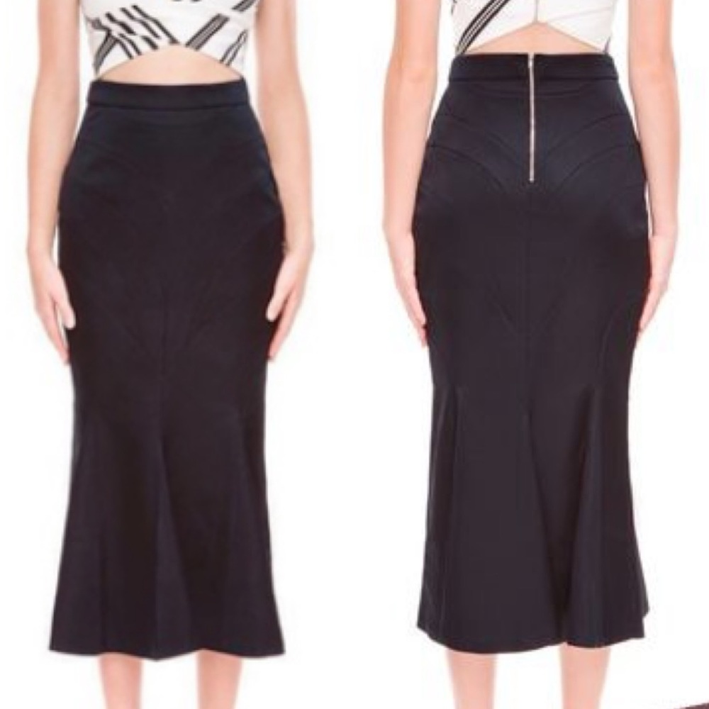 KEEPSAKE the Label Navy Blue Asymmetrical Holiday Skirt